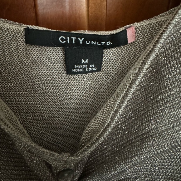 City UNLTD Vintage Silver spaghetti strap Cami tank w/ buttons M very cute!!! - Picture 2 of 4